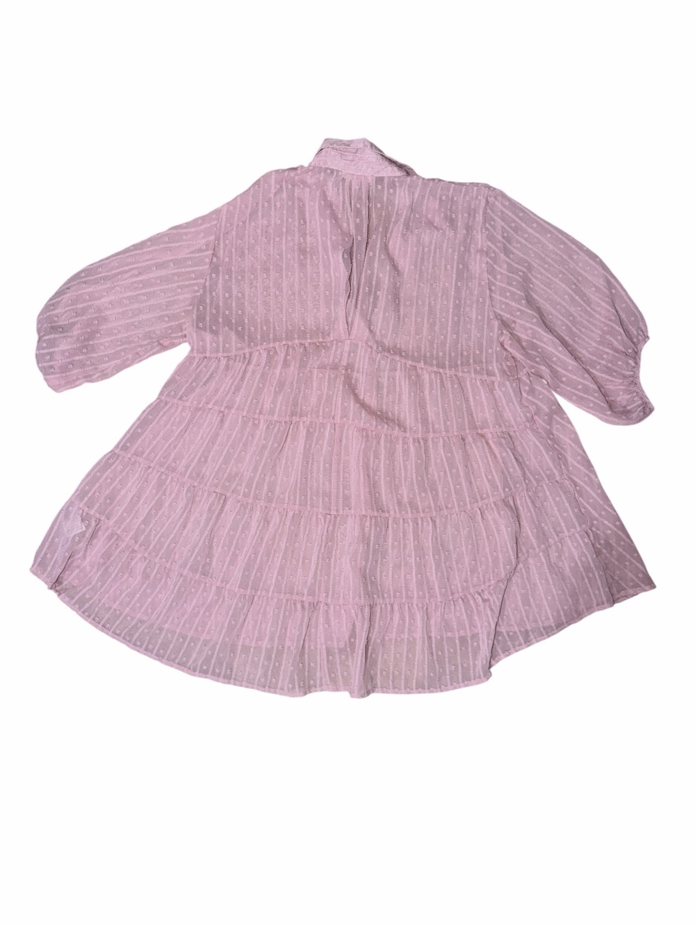 UMGEE Pink Button-Front Sheer Peasant Top/Dress - Picture 7 of 7
